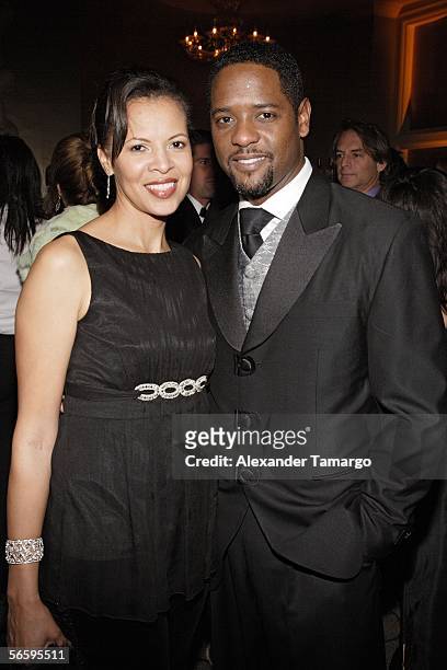 Actor Blair Underwood and his wife Desiree DeCosta pose at the Miami Beach Chamber Of Commerce Gala Hosted By Pat O?Brien at the Eden Roc hotel on...