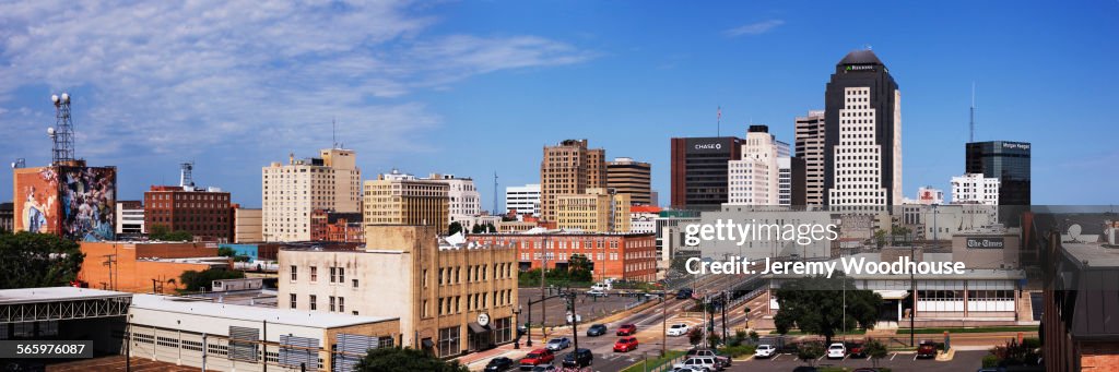 Panoramic view of Shreveport cityscape, Louisiana, United States