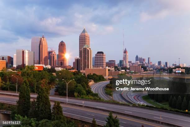 high rise buildings in atlanta cityscape, georgia, united states - atlanta georgia stock pictures, royalty-free photos & images