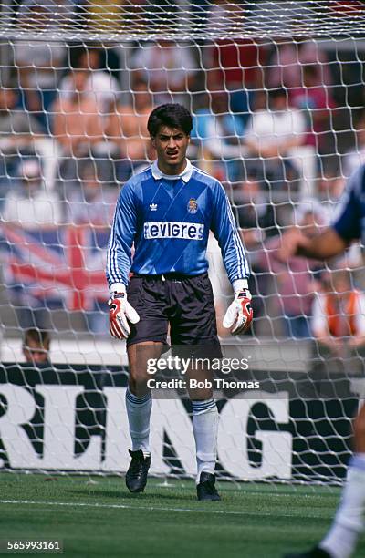 Porto goalkeeper Vitor Baia in action during a Makita International Tournament match against Arsenal at Wembley Stadium, London, 29th July 1989....