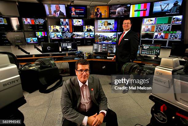 Otto Padron, left, President/COO of Meruelo Media Holdings LLC., and Xavier Gutierrez, President/Chief Investment Officer of Meruelo Group, are...