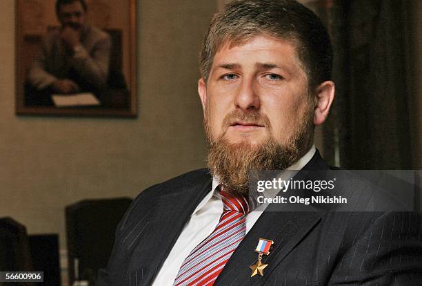 Chechen First Deputy Prime Minister Ramzan Kadyrov speaks in his office in Gudermes, 2 August 2005, Chechnya, Russia. Chechen acting premier Ramzan...