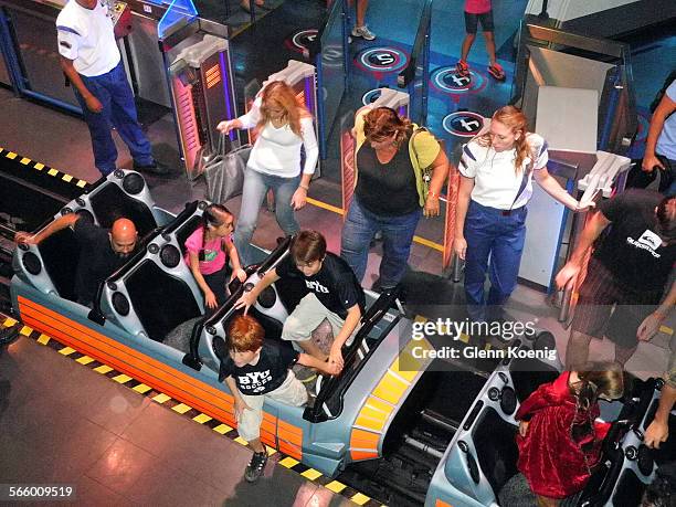Guests were un-loading and loading on the Space Mountain roller coaster at Disneyland on October 15, 2013. Disneyland's Space Mountain roller coaster...