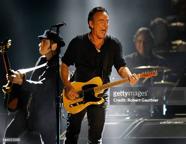 Bruce Springsteen performs during coverage of the 54th Annual Grammy Awards at the Staples Center in Los Angeles on February 12, 2012.