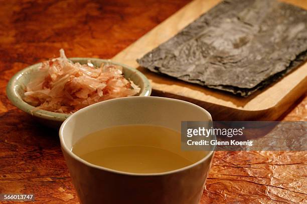 Bonito Flakes and Konbu Seaweed Dashi was photographed at the Los Angeles Times via Getty Images studio on January 12, 2012.