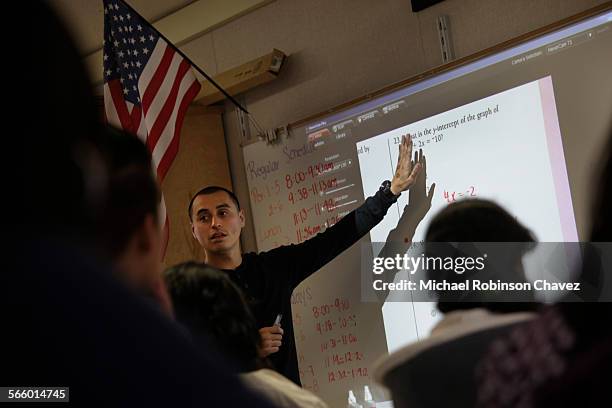 Sylmar, Ca. December 9, 2011 Cesar Fuentes, a math teacher at Sylmar High School, teaches Algebra I to Spanish speaking students. The SOL Project is...