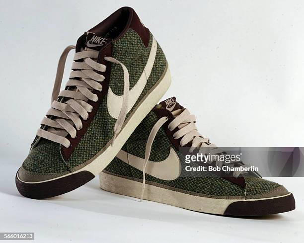 lost heart Goat Sympathetic Nike Harris Tweed sneakers from Rif LA in downtown Los Angeles on... News  Photo - Getty Images