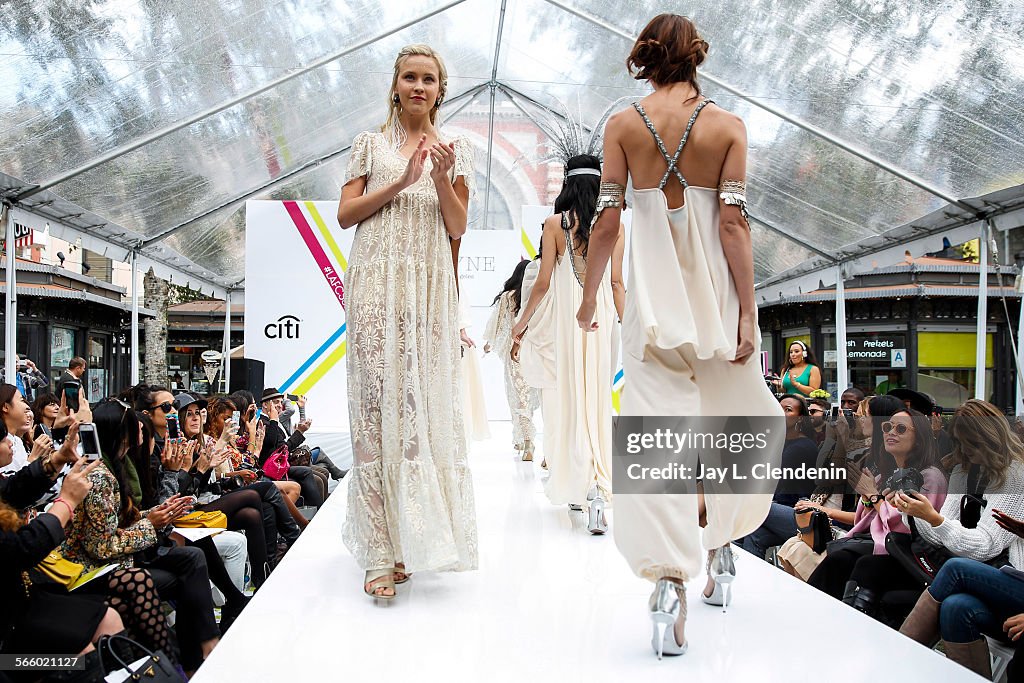 Scenes from the ISM Mode collection, by designer Inka Sherman, during Los Angeles Fashion Council's