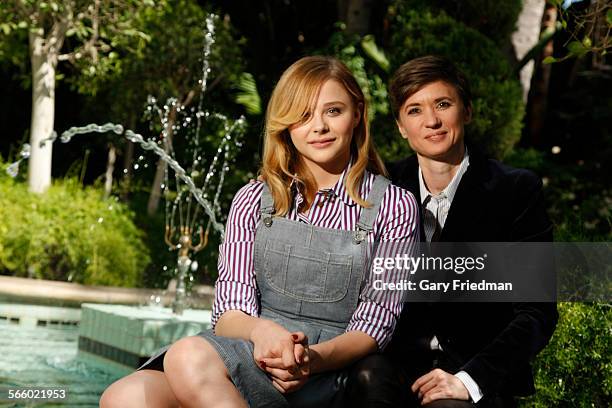 Actress Chloe Grace Moretz and director Kimberly Peirce of the new movie "Carrie" are photographed at the Four Seasons Hotel on October 4, 2013 in...