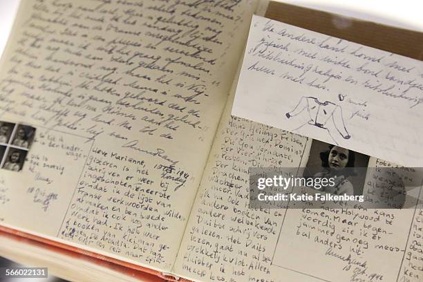Reproduction of Anne Frank's diary is part of a new, permanent exhibition about the life of Anne Frank at the Simon Wiesenthal Center and the Museum...