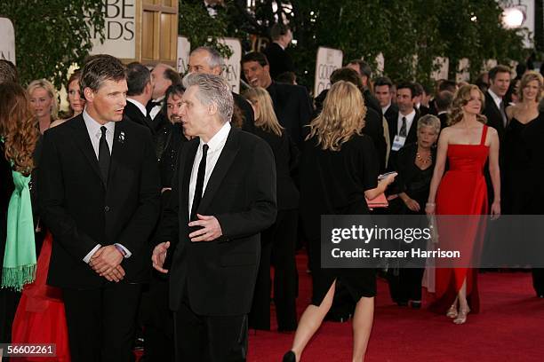 Actor Viggo Mortensen and Director David Cronenberg arrive to the 63rd Annual Golden Globe Awards at the Beverly Hilton on January 16, 2006 in...