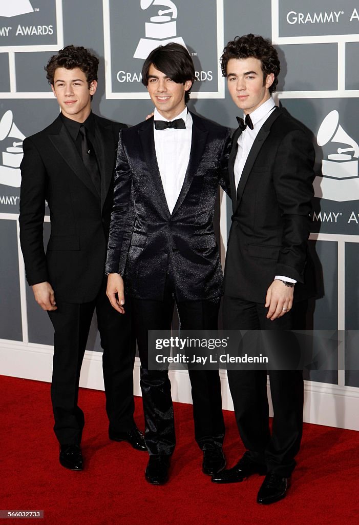 The Jonas Brothers at the 51st Annual Grammy Awards at the Staples Center in Los Angeles, February