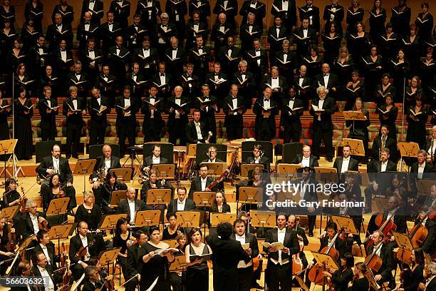 Soloists Leah Crocetto , Ekaterina Gubanova , David Lomeli and John Relyea sing with Gustavo Dudamel conducting along with the Los Angeles Master...