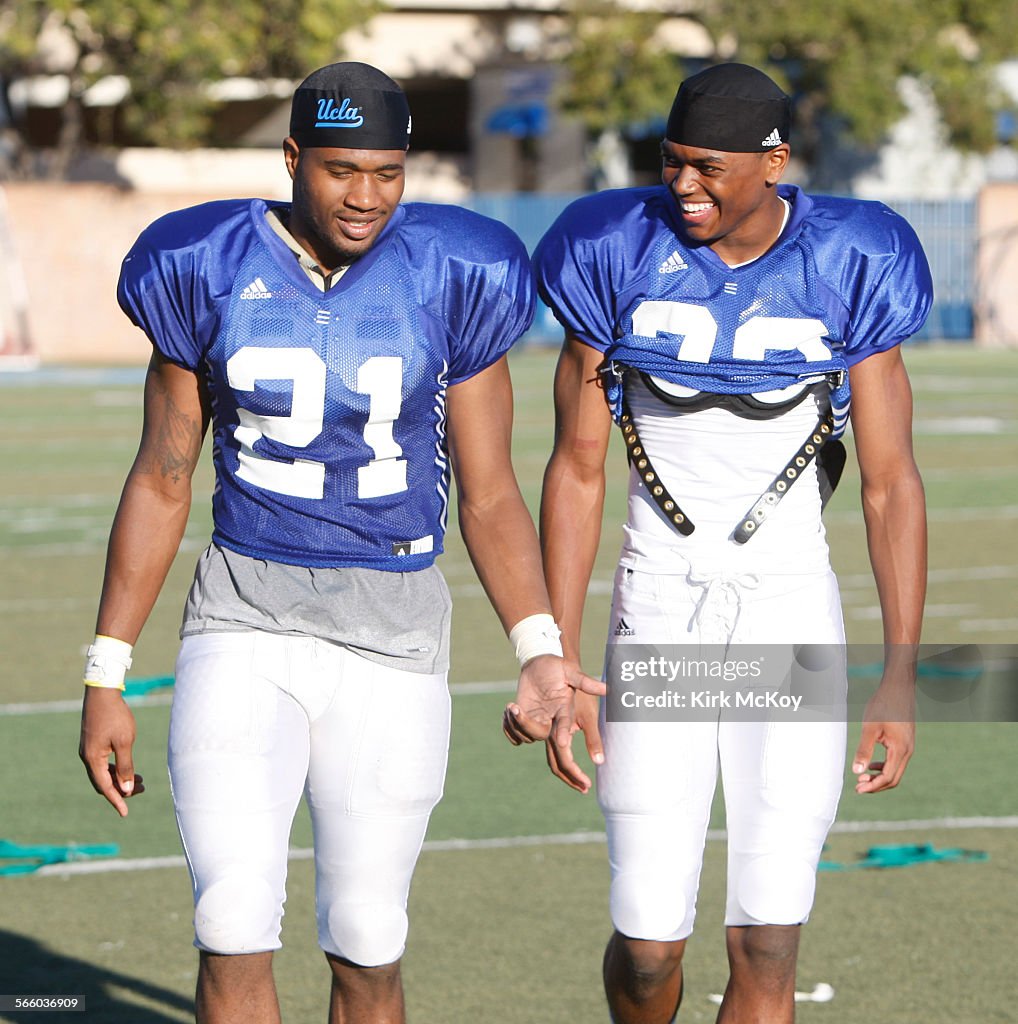 WESTWOOD, CA., AUGUST 13, 2010 UCLA cornerbacks Aaron Hester and