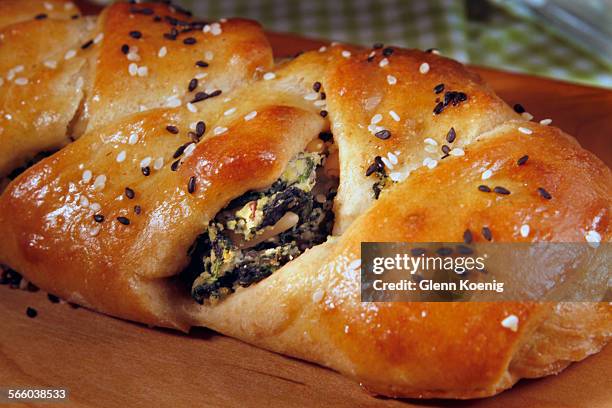 Spinach and Ricotta stuffed Challah was photographed at the Los Angeles Times via Getty Images studio on May 26, 2011