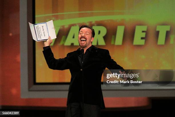 Ricky Gervais is a presenter at The 62nd Annual Primetime Emmy Awards Show on August 29, 2010 at Nokia Theatre, L.A. Live, Los Angeles, California.