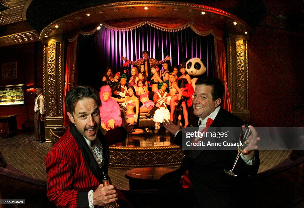L to R David Arquette and Jeff Beacher pose for a portrait at Beacher's Madhouse which will open in