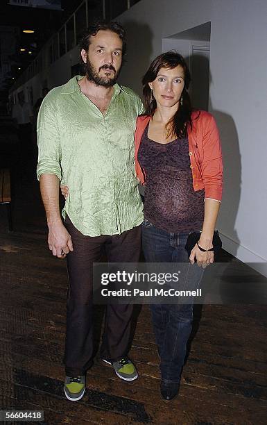 Actress Claudia Karvan and her partner Jeremy Sparks attend the opening night of "Dissident, Goes Without Saying" at the Sydney Theatre Company on...