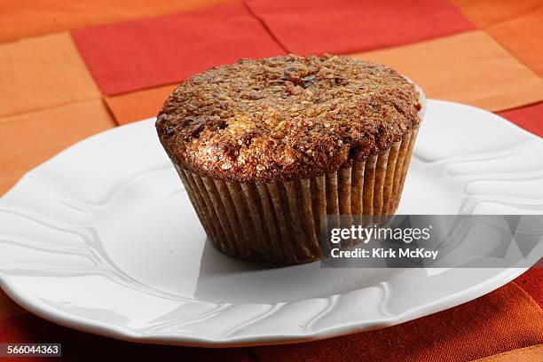 Bran muffin with raisins and pumkin seeds.
