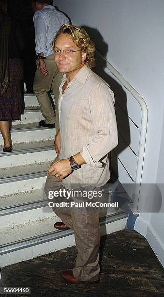 Actor Jeremy Sims attends the opening night of "Dissident, Goes Without Saying" at the Sydney Theatre Company on January 17, 2006 in Sydney,...