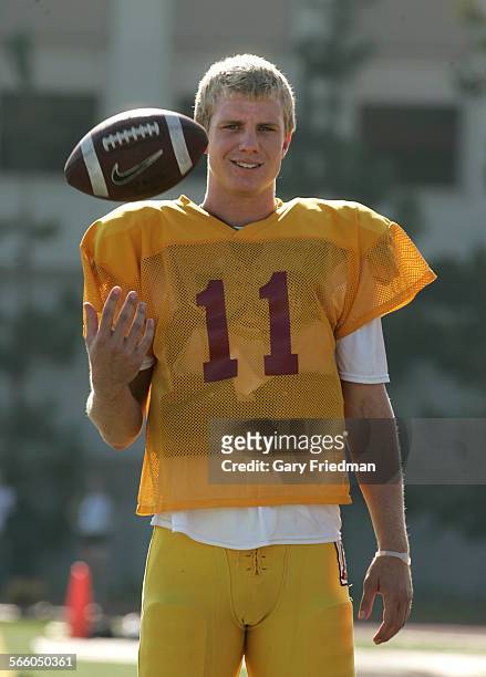 Nate Montana during practice with the Pasadena City College. He is the son of former pro quarterback Joe Mantana. Nate is a trasfer from Notre dame...