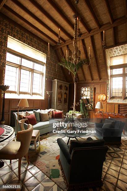 This is the Paneled Game Room by Tim Clarke in the Greystone Estate as seen on October 30, 2008. Highlights: Ceramic tile floor by Deco Tiles Terre...