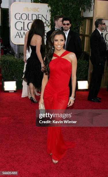 Actress Eva Longoria arrives to the 63rd Annual Golden Globe Awards at the Beverly Hilton on January 16, 2006 in Beverly Hills, California.