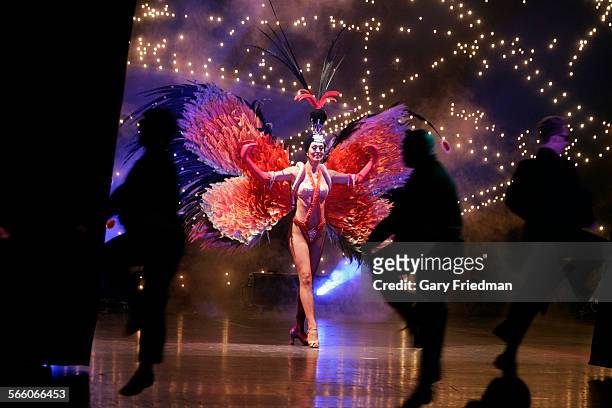 Janu Tornell in "The Vedette" as part of the opening number of the Folies Bergere at the Tropicana Hotel in Las Vegas on March 2, 2009. Janu has been...