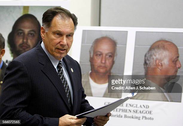 Orange County District Attorney Tony Rackauckas greets the press after discussing the possiblility that convicted child molester George Joseph...