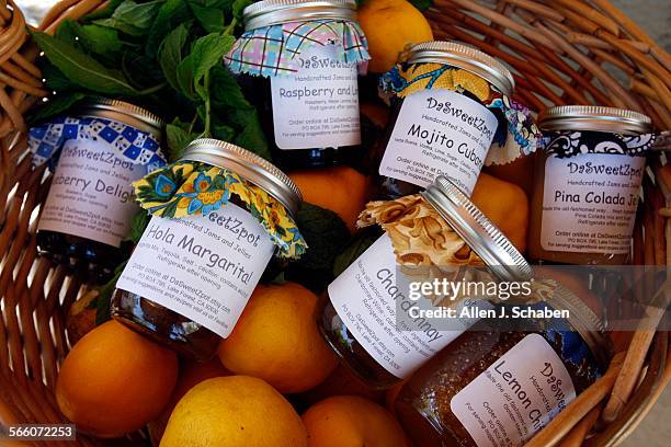 Detail of a variety of handcrafted jams and jellies made by Marlene BaroliTurati, of Lake Forest, for her company, DaSweetZpot, at her home. Marlene...