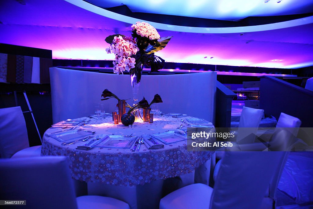The table and lighting designed by Cheryl Cecchetto, Producer of the Academy Awards Governors Ball