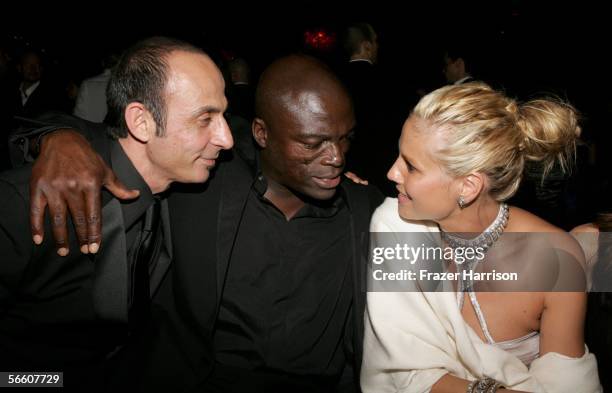 Actor Shaun Toub, Seal and Heidi Klum attend the Warner Bros./InStyle Golden Globe after party held at the Oasis at the Beverly Hilton on January 16,...