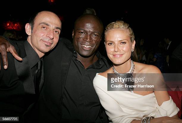 Actor Shaun Toub, Seal and Heidi Klum attend the Warner Bros./InStyle Golden Globe after party held at the Oasis at the Beverly Hilton on January 16,...