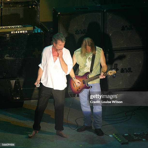 Ian Gillan and Steve Morse of Deep Purple perform on stage in concert at The Astoria on January 17, 2006 in London, England.
