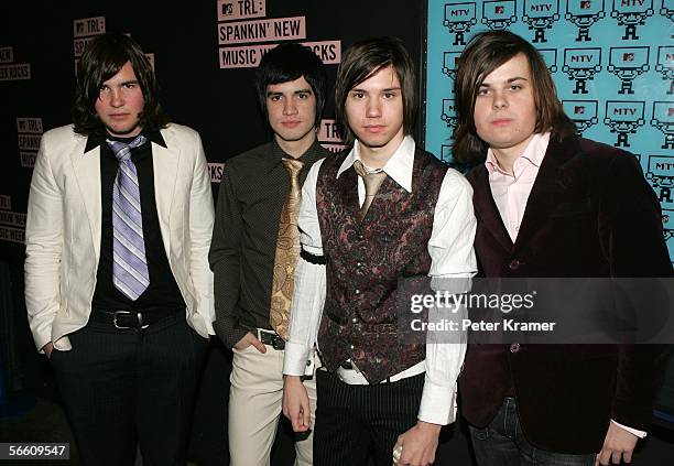 Brent Wilson, Brendon Urie, Ryan Ross and Spencer Smith of the music group Panic at the Disco make an appearance at MTV's Total Request Live on...