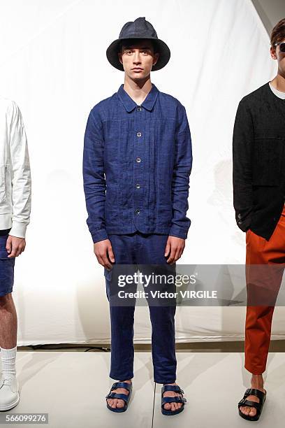 Model walks the runway at the Matiere fashion show during New York Fashion Week: Men's S/S 2017 on July 13, 2016 in New York City.