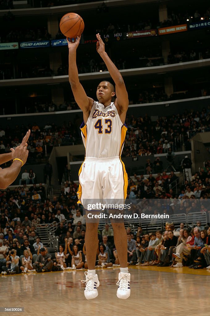 Brian Cook Rockets Brian Cook of the Los Angeles Lakers shoots against the Houston... News ...