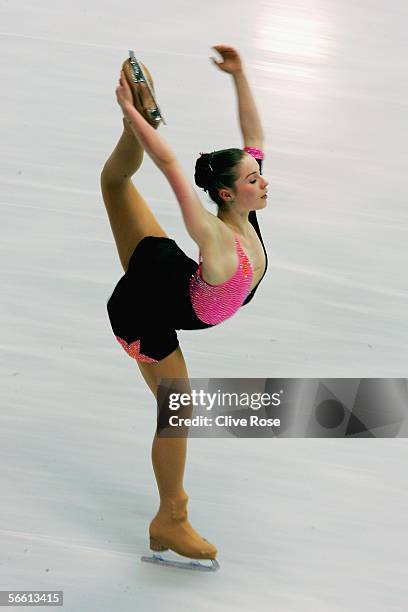 Fleur Maxwell of Luxemburg in action during the Ladies Short program at the ISU European Figure Skating Championships on January 18, 2006 at the...