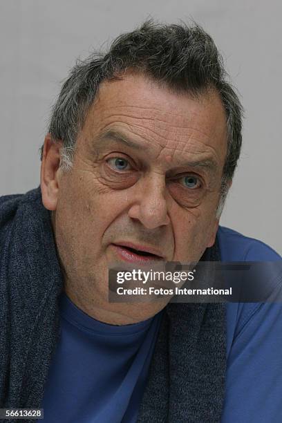 Director Stephen Frearstalks at the Four Season's Hotel on December 5, 2005 in Beverly Hills, California.