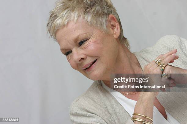 Actress Judi Dench talks at the Four Season's Hotel on December 5, 2005 in Beverly Hills, California.