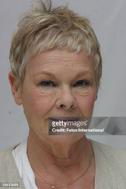 Actress Judi Dench talks at the Four Season's Hotel on December 5, 2005 in Beverly Hills, California.