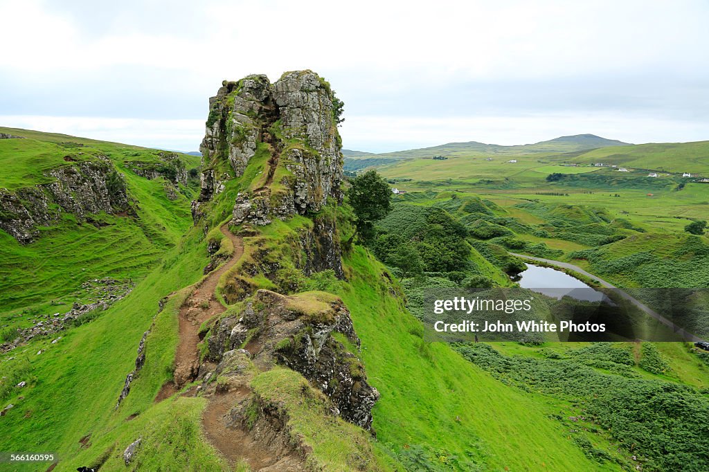 Fairy Glen stone castle on the Isle of Skye.