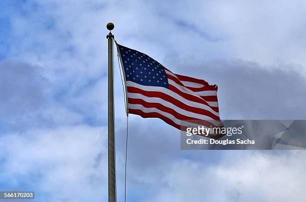 united states flag in the blue sky - 2be3 stock pictures, royalty-free photos & images