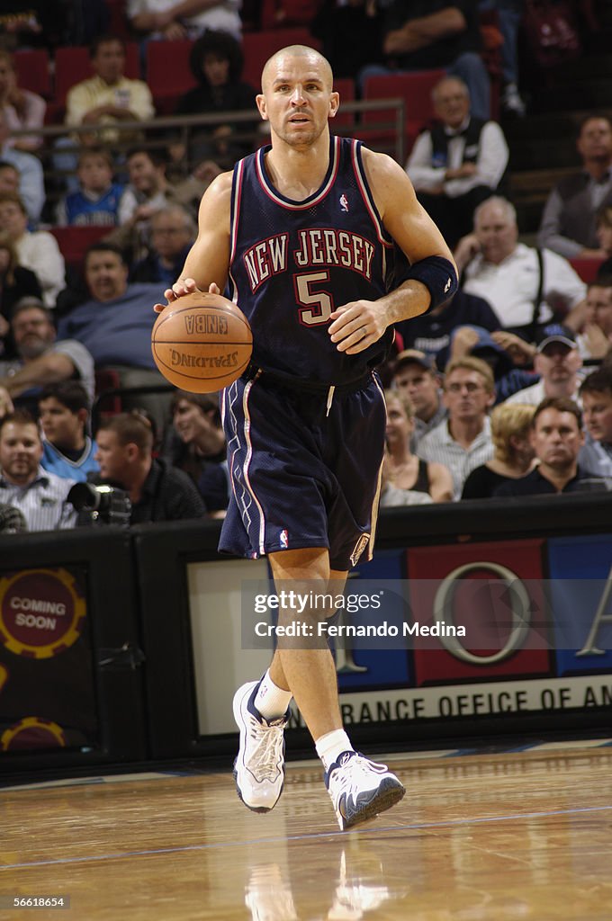 James Reed Nets Jason Kidd of the New Jersey Nets dribbles against the Orlando Magic ...