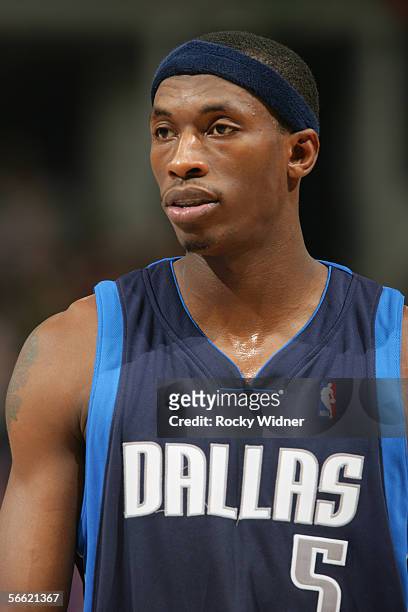 Josh Howard of the Dallas Mavericks looks on against the Sacramento Kings during the game at Arco Arena on December 22, 2005 in Sacramento,...