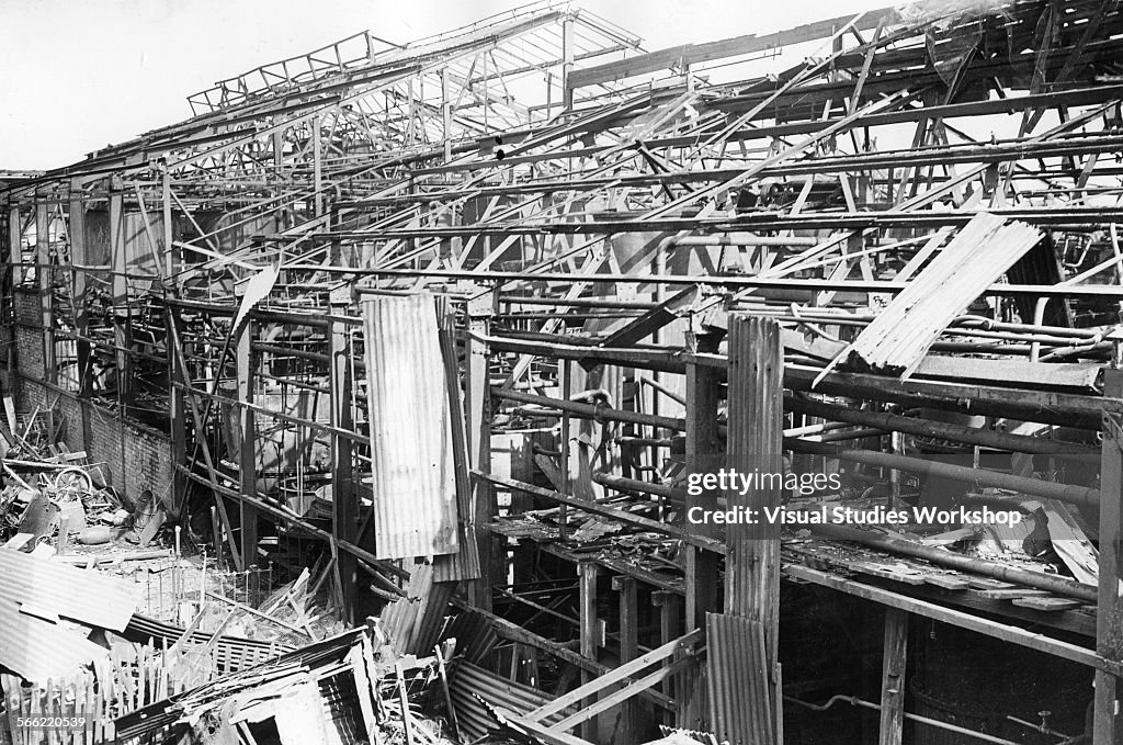 Aftermath Of An Explosion At A Factory In Mitcham, London
