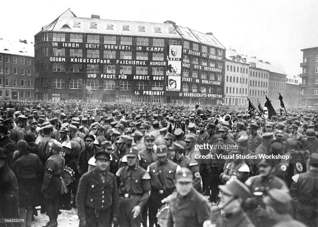 Nazi Supporters Parade At Red Headquarters