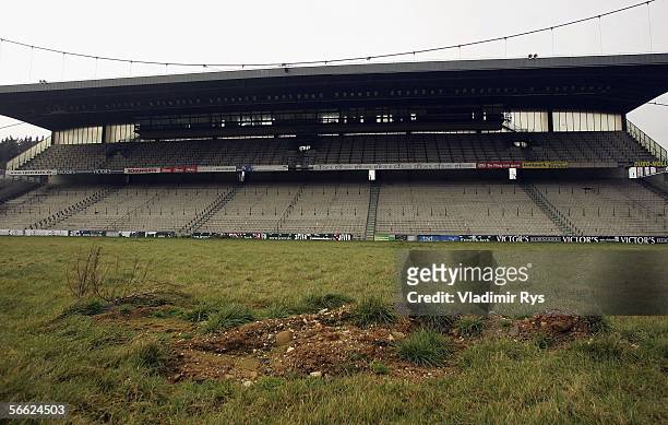 Main stands are seen prior to the demolition of the legendary Bokelberg Stadium on January 19, 2006 in Monchengladbach, Germany. Bokelberg Stadium...