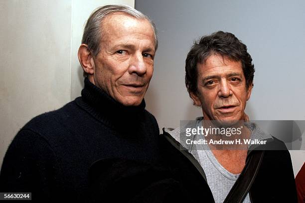 Photographer Peter Beard and Lou Reed attend the opening of Lou Reed NY photography exhibit at the Gallery at Hermes on January 19, 2006 in New York...