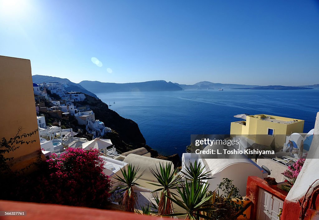 View from Oia Village in Santorini, Greece